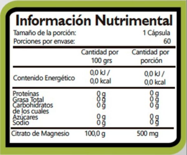 CITRATO MAGNESIO 60 CAPSULAS - Image 2